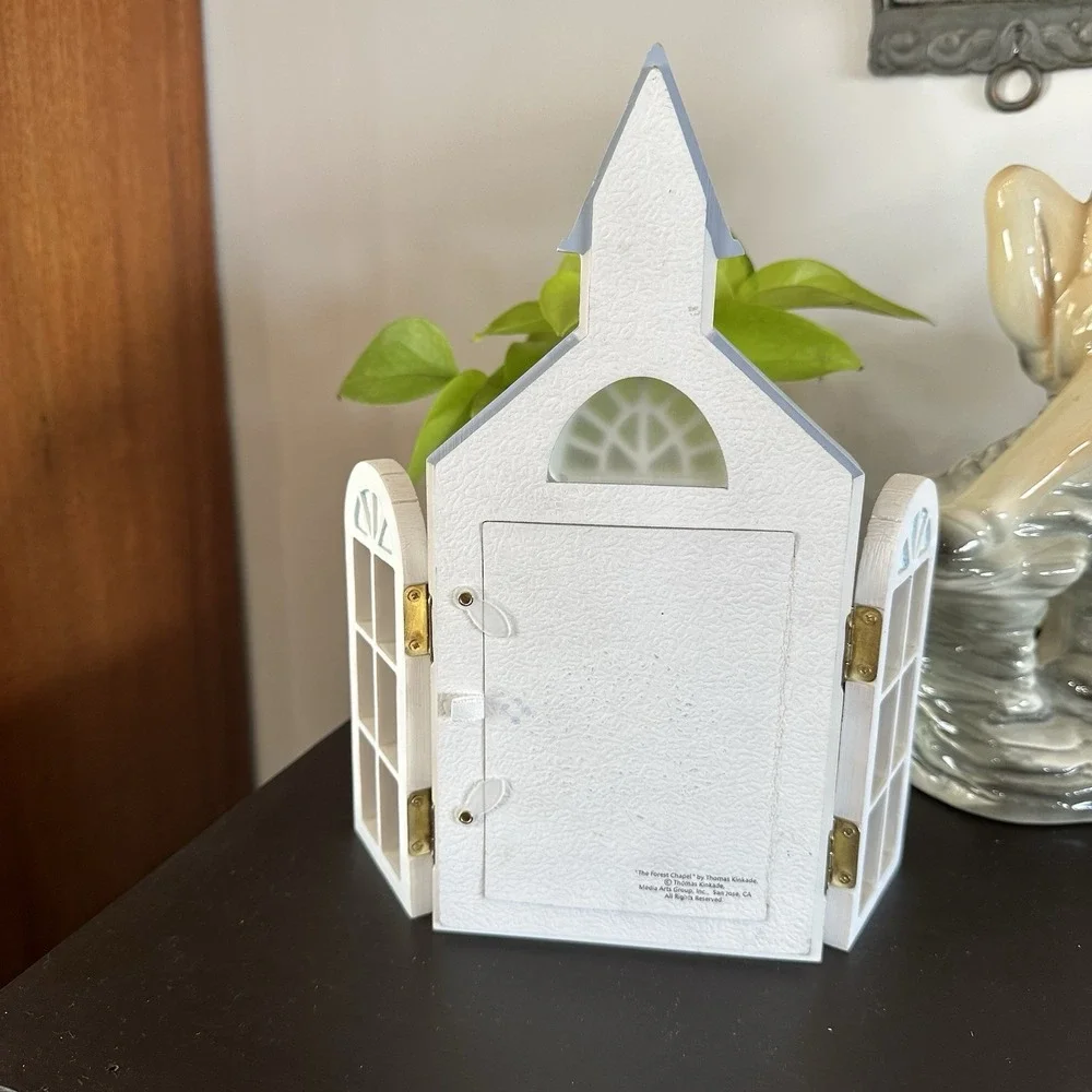 Thomas Kinkade Forest Chapel Church Picture Photo Frame w/ Hinged Doors Fold